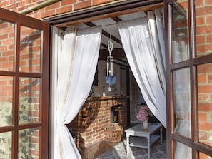 Patio doors from garden to living room | Wilma Cottage, Geldeston, near Beccles