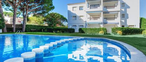 Building, Sky, Plant, Property, Water, Swimming Pool, Azure, Tree, Outdoor Furniture, Body Of Water