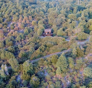 Arial view of the cabin