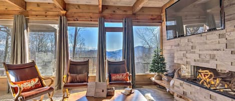 Maggie Valley Vacation Rental | 3BR | 3.5BA | Stairs Required | 2,700 Sq Ft