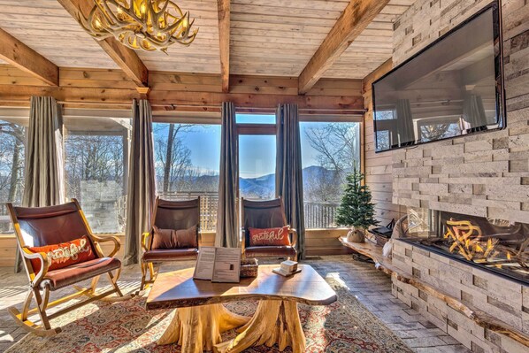 Maggie Valley Vacation Rental | 3BR | 3.5BA | Stairs Required | 2,700 Sq Ft