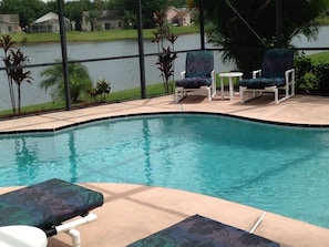 Large heated pool with large lanai