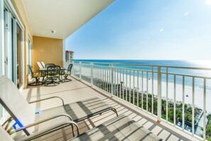 Relax on this large balcony