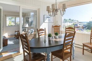 Dining area with ocean views.