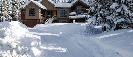 Winter view from driveway approach