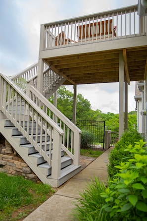 Stairway leading up to private deck and entrance into The Loft.