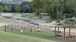 Friendly Riverside Volleyball Game