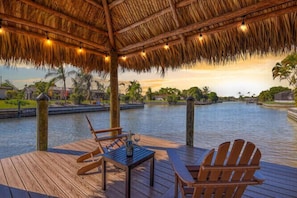 Tiki Hut view from boat dock.