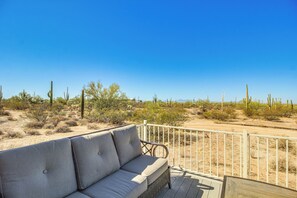 Exterior | View Deck w/ Seating | Desert Views & Mountain Views