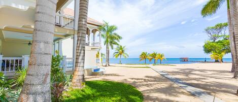 Steps to the beach and dock