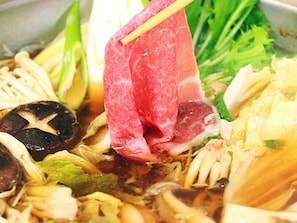 ・Dinner is "Oita Wagyu beef" in shabu-suki hotpot