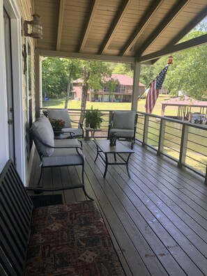 Porch overlooking lake