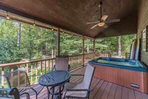 Covered Porch with Hot Tub