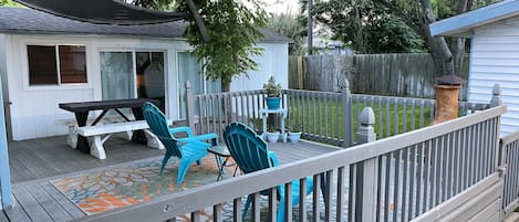 Guest house located in back of main house- sun shade for additional shade