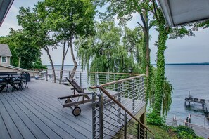 Large deck overlooking the water