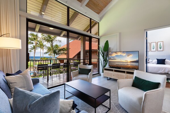 Gorgeous ocean views from this professionally designed 3-bed/3-bath beach home.