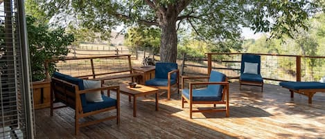 Sit back and relax as you gather with friends and family around the deck.