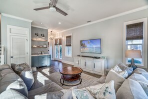 Living Room - Featuring a Wet Bar with Wine Cooler