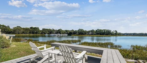 Back Deck Overlooking Braddock Cove at 14 Lands End