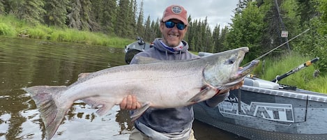 50lb Kasilof Chinook caught in front of house in river. Pic taken by boat launch