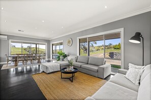 Main farmhouse living room/dining room