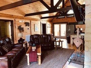 Living room from back deck entrance