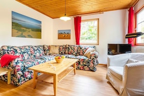 Ferienhaus Kranich Wohnzimmer