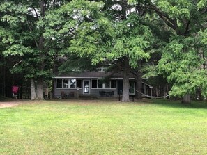 View of cottage from large front yard