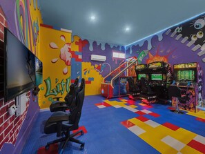 Have a blast in the downstairs games room