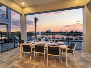 Dine al fresco at the outdoor dining table