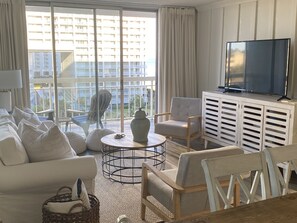 Designer beach condo.  And that TV...