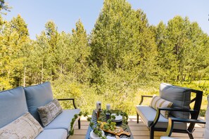 Enjoy the sounds of the creek flowing right through your backyard.