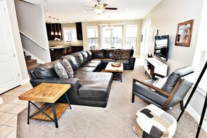 Family Room 55" TV, DVD Player, Cable, and Streaming Available.