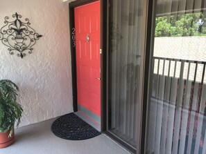 Front door to unit is under cover and private