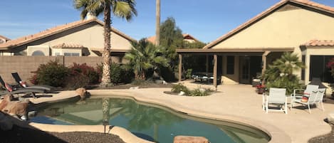 backyard pool - solar heated