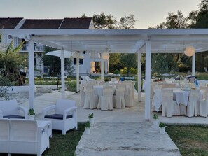 Outdoor banquet area