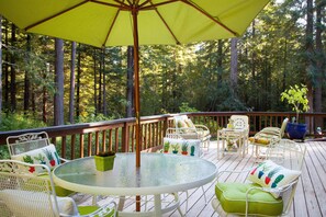 EAST FACING DECK with chairs for an early morning cuppa. 