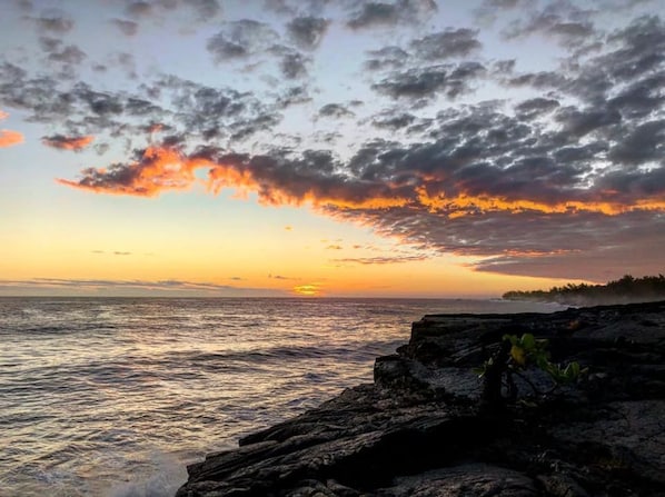 Lava cliff sunrise about 40 minutes from us!