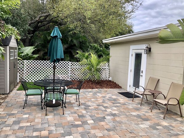 Outside patio area and entrance to studio 