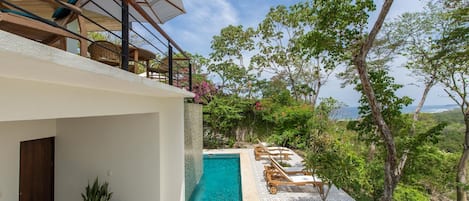 Immaculate 3/5 bedroom home overlooking the jungle, river mouth and ocean.