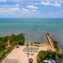 Community swim and beach area and pier