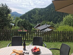 long view down the Lindar valley from the garden