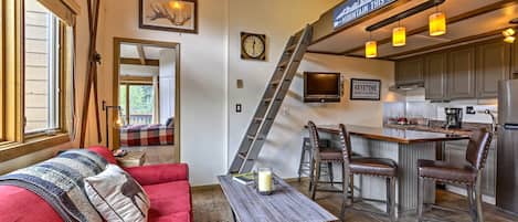 Keystone Vacation Rental | 1BR | 1BA | 415 Sq Ft | Stairs Required