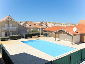 Sky, Building, Plant, Property, Swimming Pool, Azure, Shade, House, Window, Wood