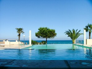 Wasser, Himmel, Blau, Schwimmbad, Baum, Arecales, Pflanze, Schatten, Gartenmöbel, Freizeit
