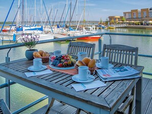 Deck, Table, Vacation, Furniture, Marina, Boat, Vehicle, Summer, Sea, Chair