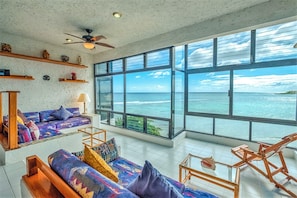 Living Room Views - La Iguana condo 7, 1 Bedroom, Akumal Mexico vacation rental