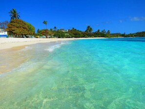 Beautiful snorkeling beach on one side