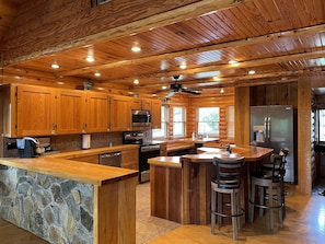 Custom built kitchen with cozy breakfast nook