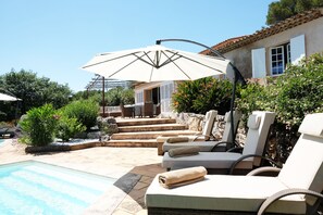 Lovely seating area around the pool